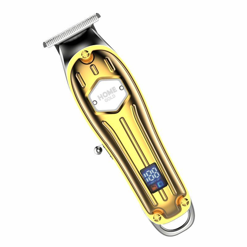 Oil Head Engraving Scissors LCD Digital Display Shaver Hair Salon Haircut Clippers