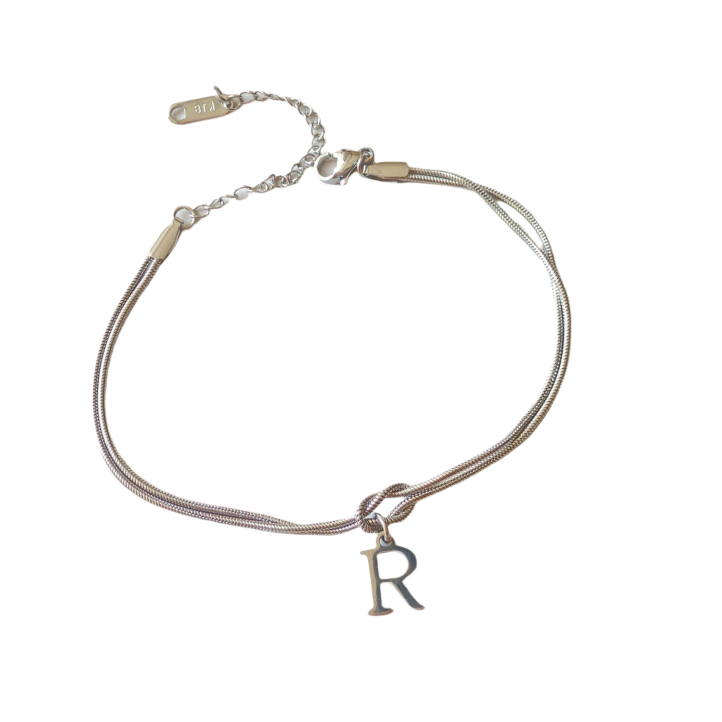 New Letter A-Z Love Knot Bracelets For Women Couple Gold Color Dainty Snake Chain Charm Bracelet Stainless Steel Jewelry Gift Valentine's Day Gifts