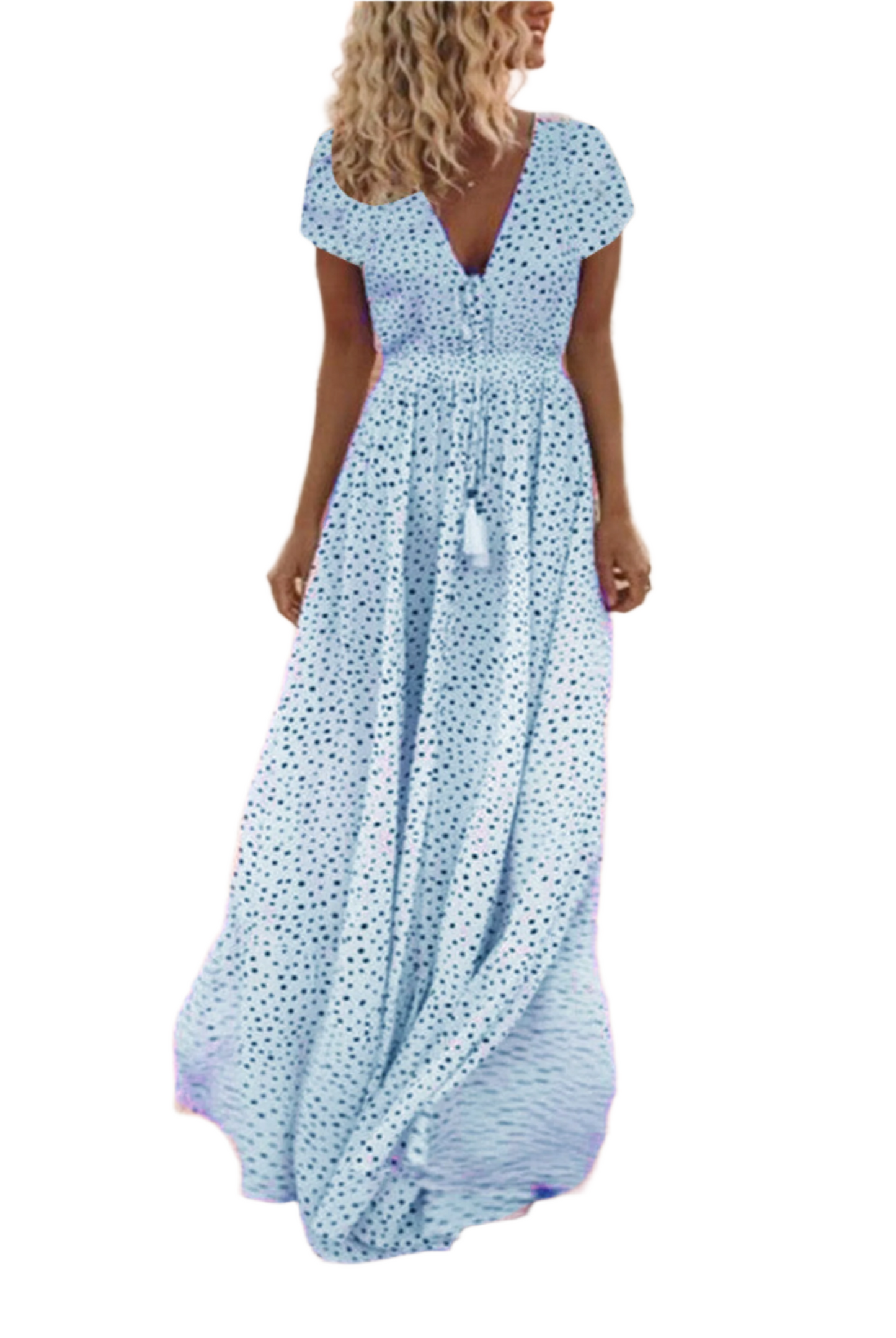 Holiday beach polka dot bohemian dress