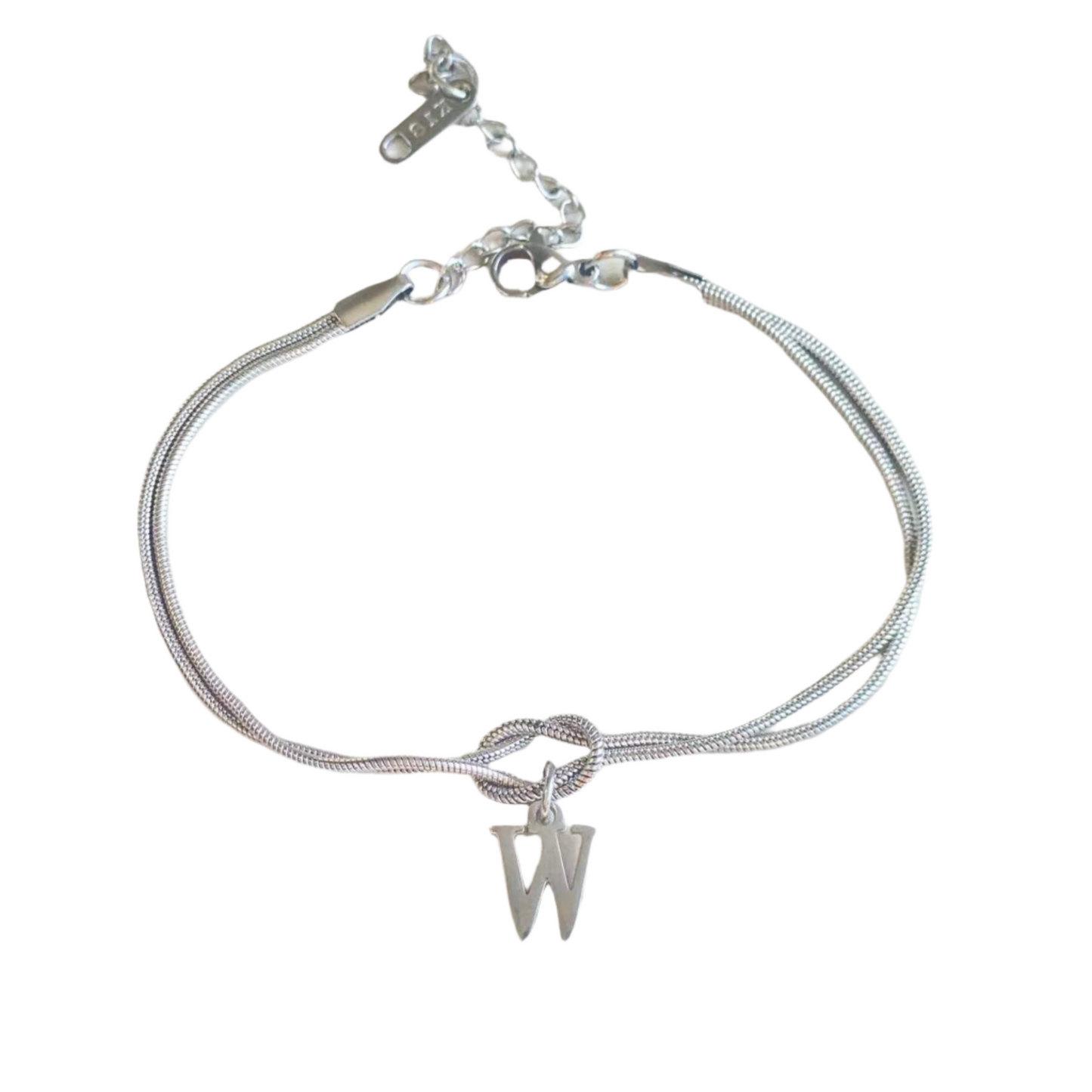 New Letter A-Z Love Knot Bracelets For Women Couple Gold Color Dainty Snake Chain Charm Bracelet Stainless Steel Jewelry Gift Valentine's Day Gifts
