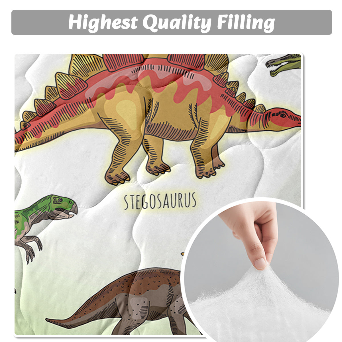 Self-produced Digital Blanket Three Piece Set ,with Cushion Cover,dinosaur Family American Small Size