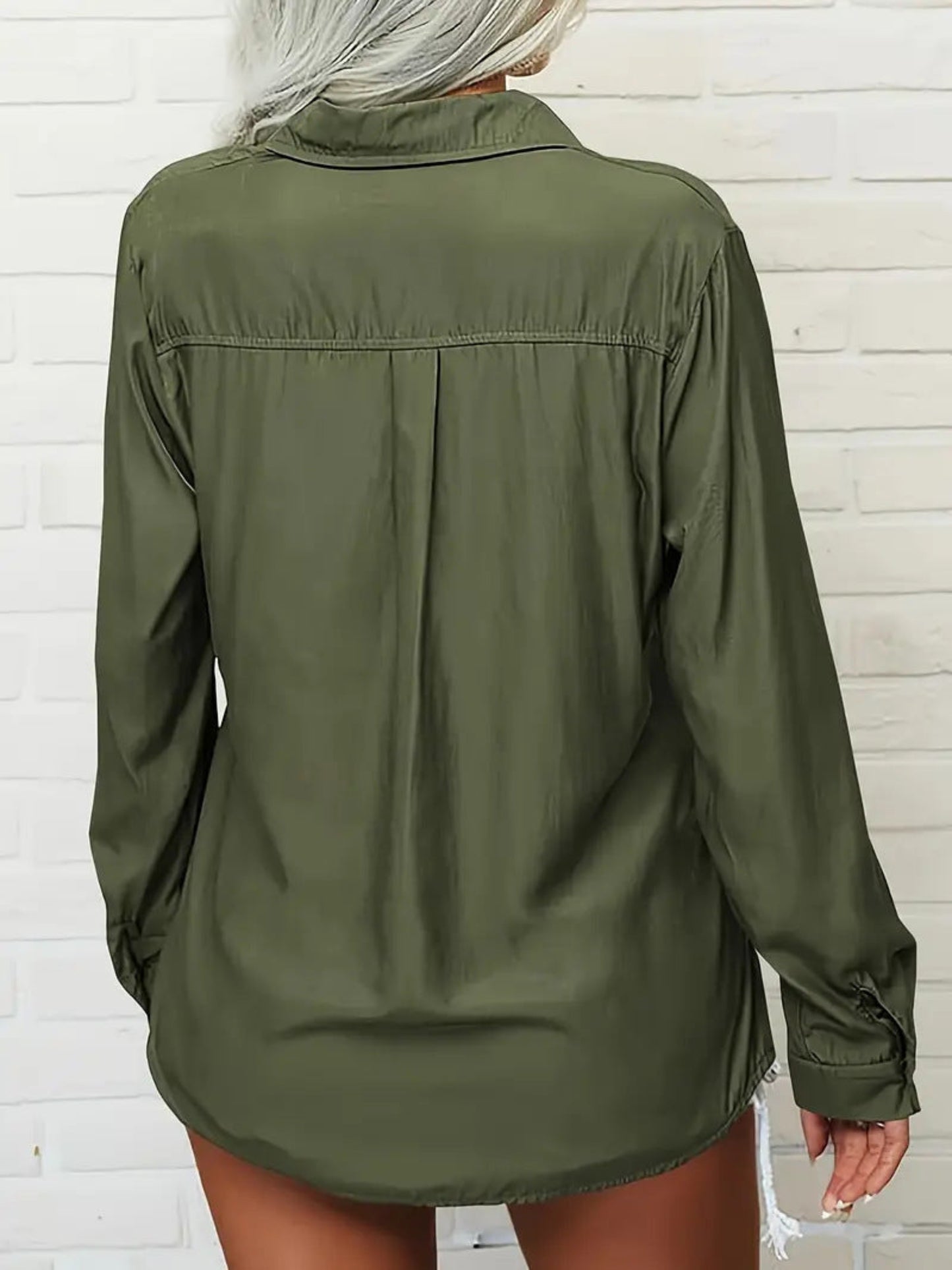 Women's Elegant Solid Chiffon Blouse Spring Summer Casual Long Sleeve V Neck Loose Shirt Office Lady Tunics Tops