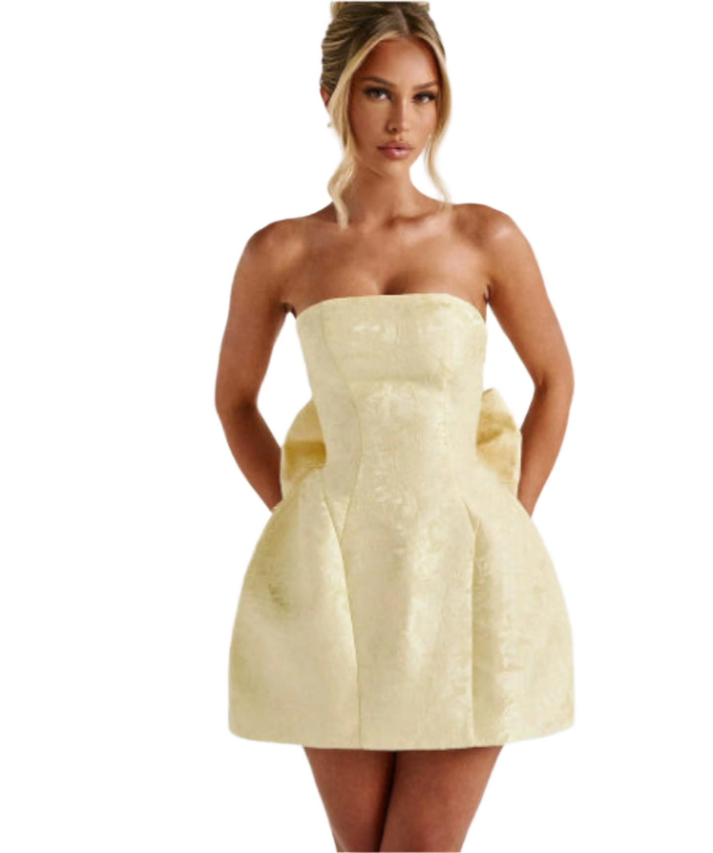 Fashion Tube Top Bow Dress Women
