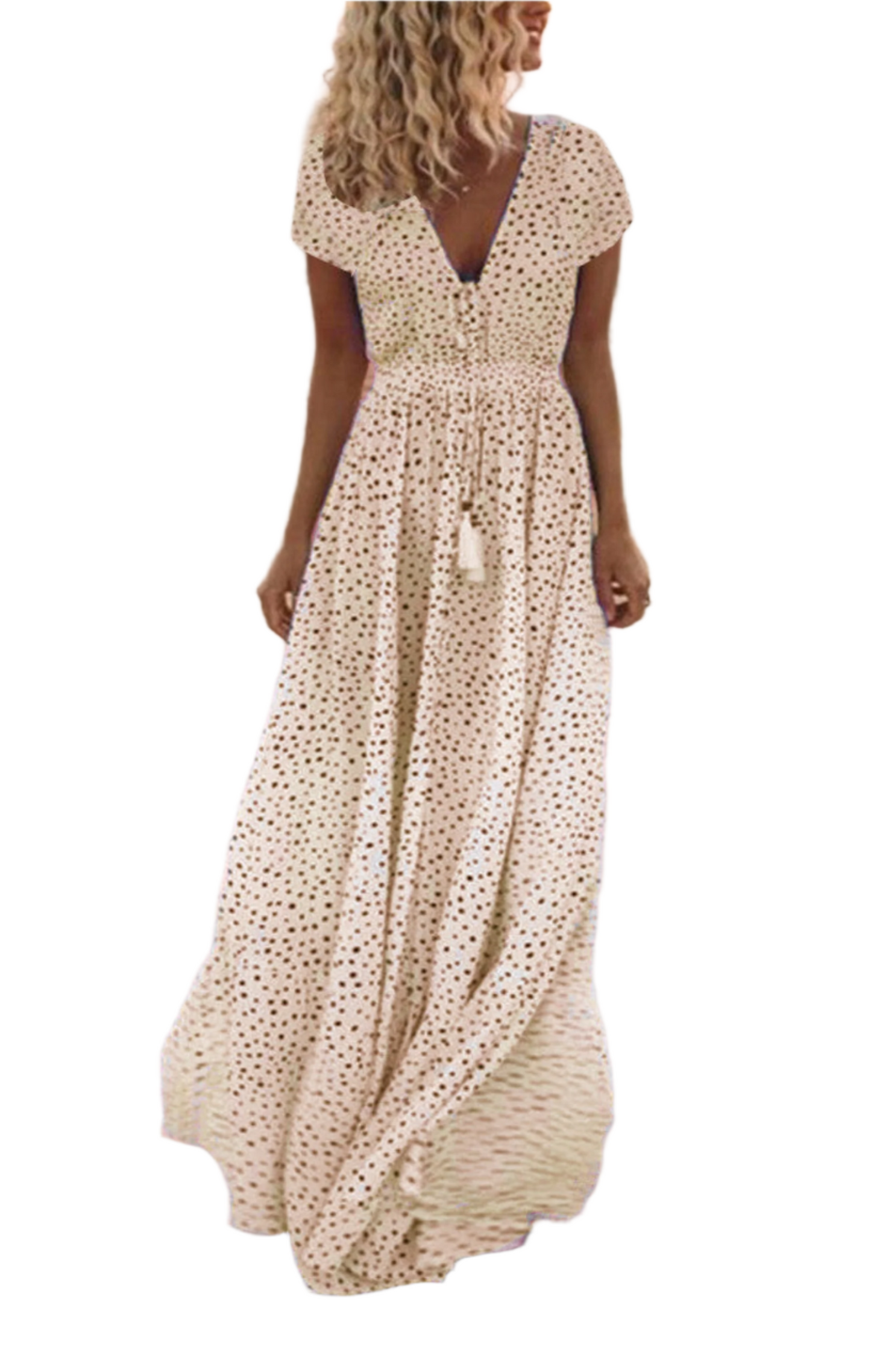 Holiday beach polka dot bohemian dress