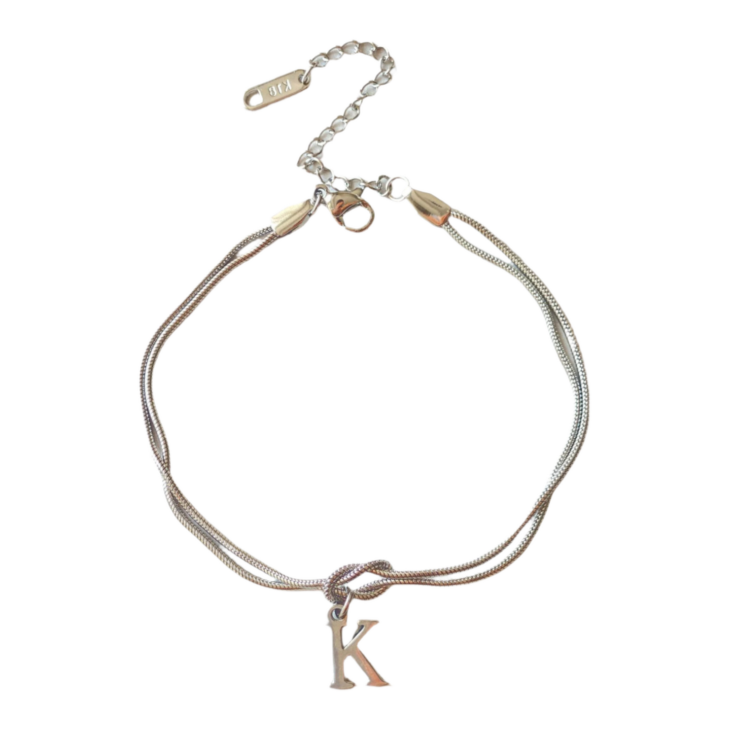 New Letter A-Z Love Knot Bracelets For Women Couple Gold Color Dainty Snake Chain Charm Bracelet Stainless Steel Jewelry Gift Valentine's Day Gifts