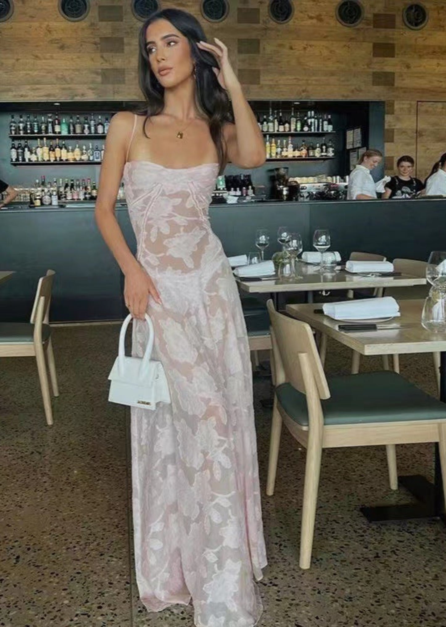 Sexy Flowers Lace Suspender Dress Summer Fashion Slim Back Lace-up Long Dresses Party Evening Club Clothing For Women