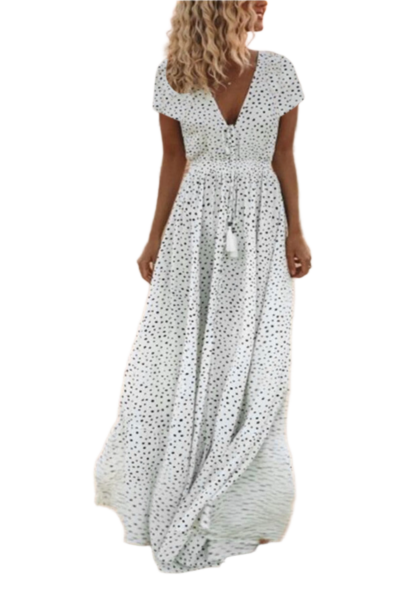 Holiday beach polka dot bohemian dress