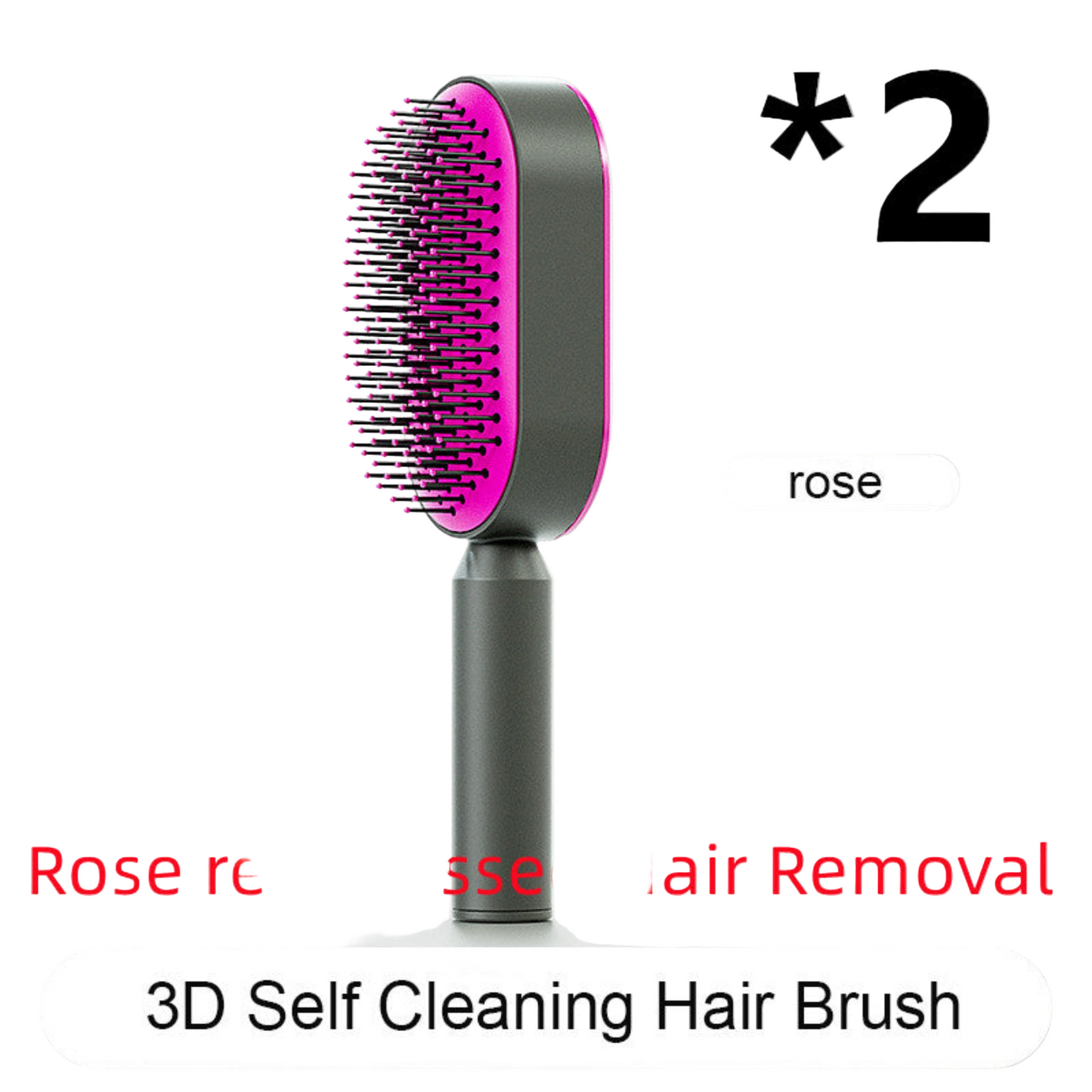 Self Cleaning Hair Brush For Women One-key Cleaning Hair Loss Airbag Massage Scalp Comb Anti-Static Hairbrush