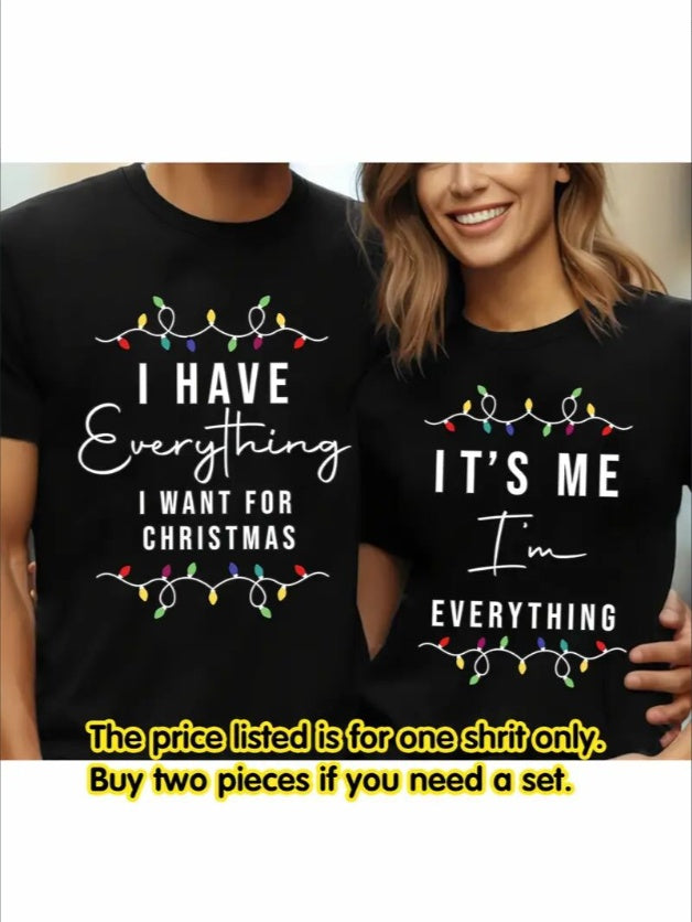 Love Valentine'S Day T-Shirt, Couple T-Shirt, Couple Christmas, Fashion Casual T-Shirt, Short-Sleeved T-Shirt