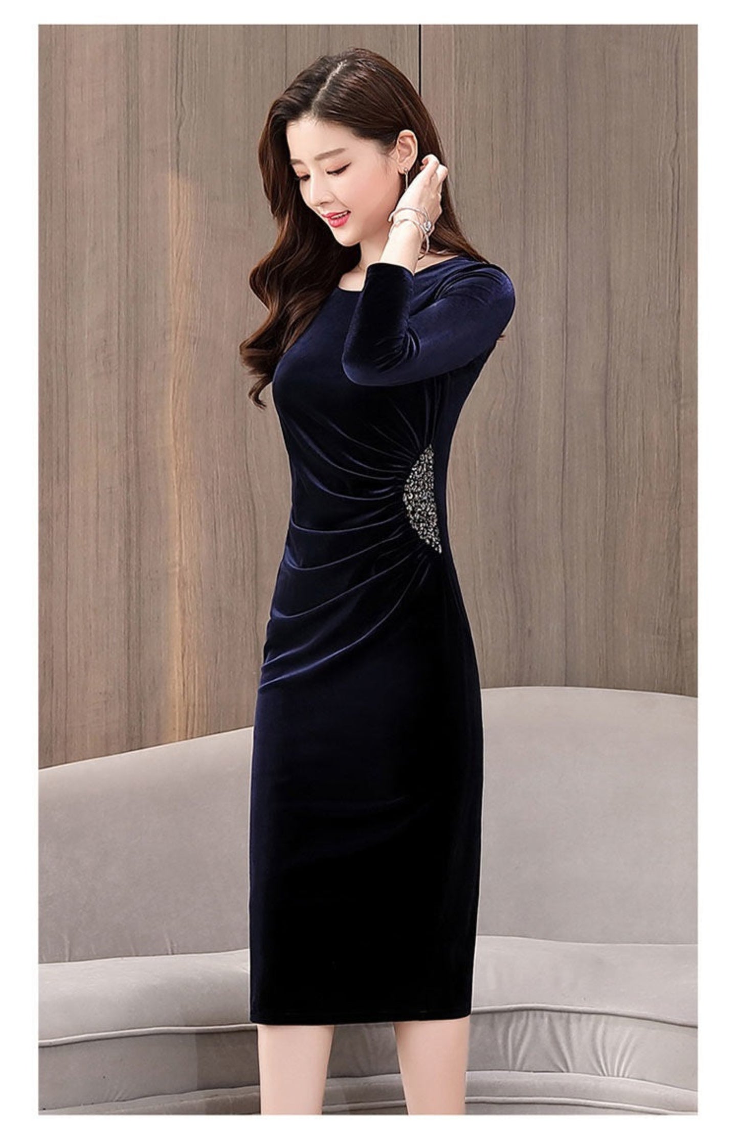 Women's Spring Clothing Pleuche Dress