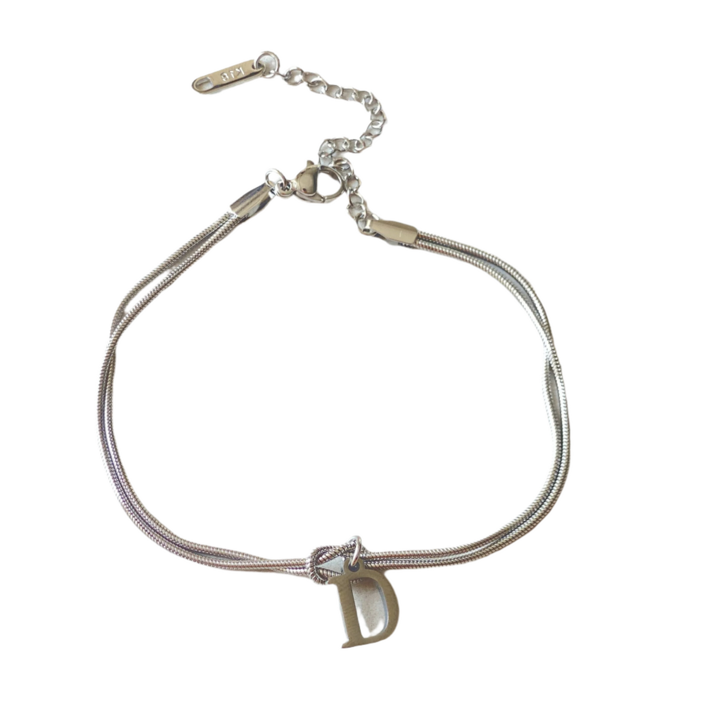 New Letter A-Z Love Knot Bracelets For Women Couple Gold Color Dainty Snake Chain Charm Bracelet Stainless Steel Jewelry Gift Valentine's Day Gifts