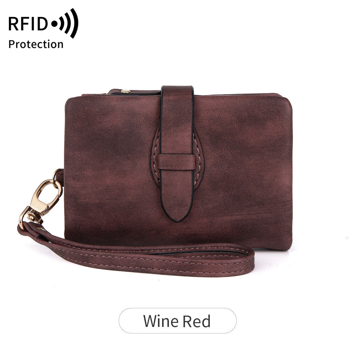 RFID Women's Wallet Soft Leather Solid Color 70 Off Short Style