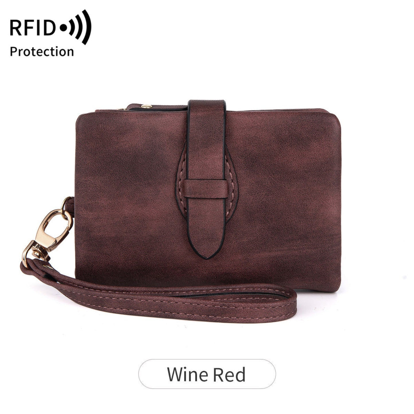 RFID Women's Wallet Soft Leather Solid Color 70 Off Short Style