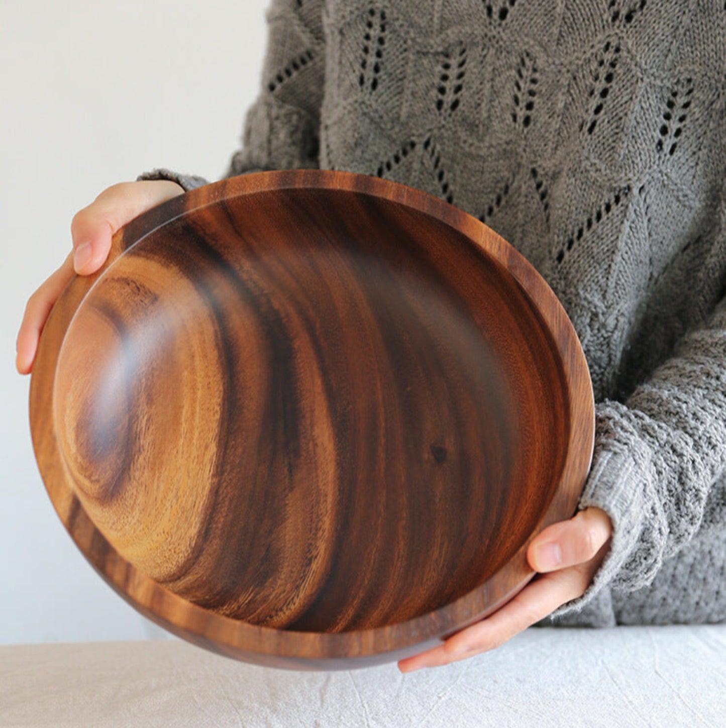 Kitchen Natural Wooden Bowl Household Fruit Bowl Salad Bowl For Home Restaurant Food Container Wooden Utensils Note The Size Hot