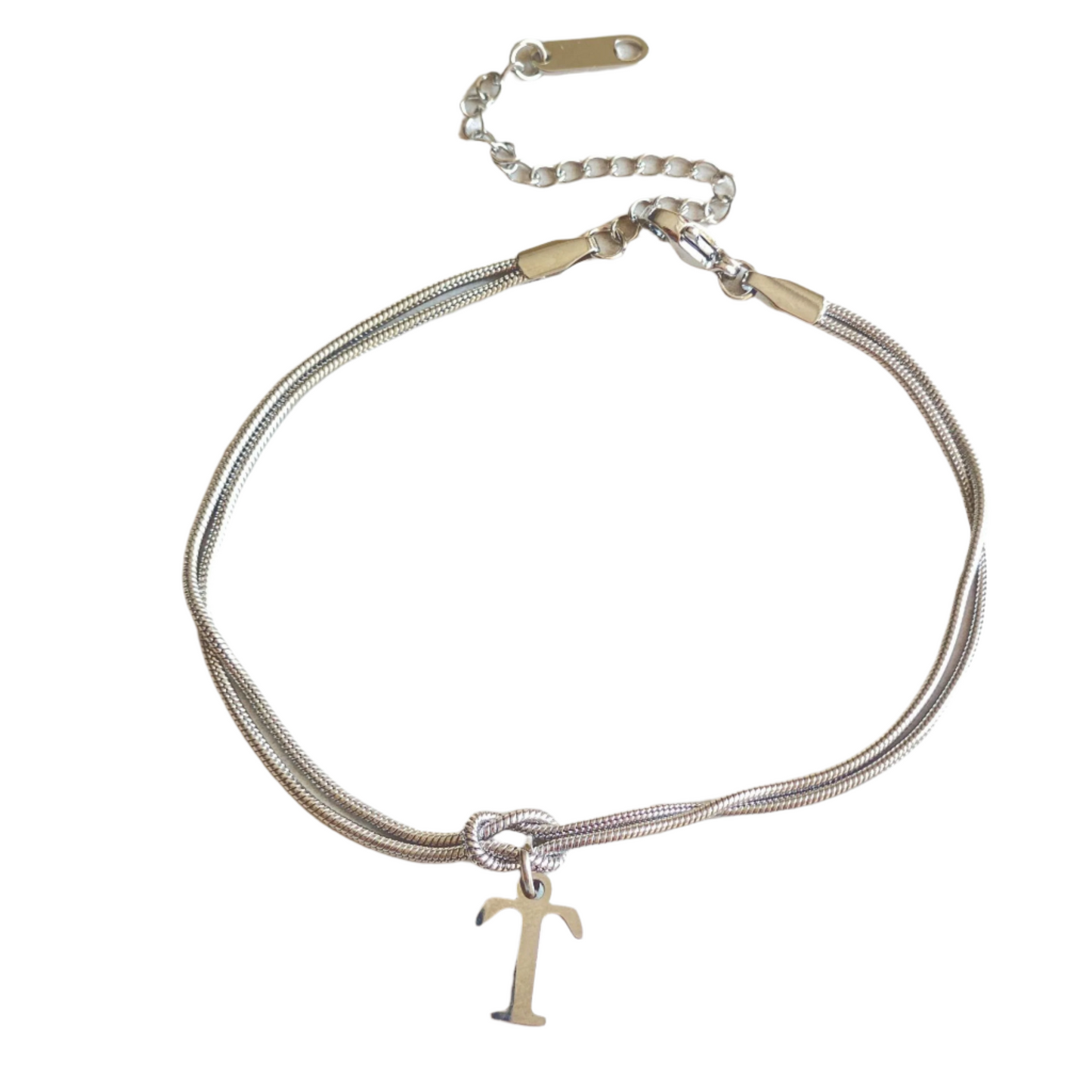 New Letter A-Z Love Knot Bracelets For Women Couple Gold Color Dainty Snake Chain Charm Bracelet Stainless Steel Jewelry Gift Valentine's Day Gifts