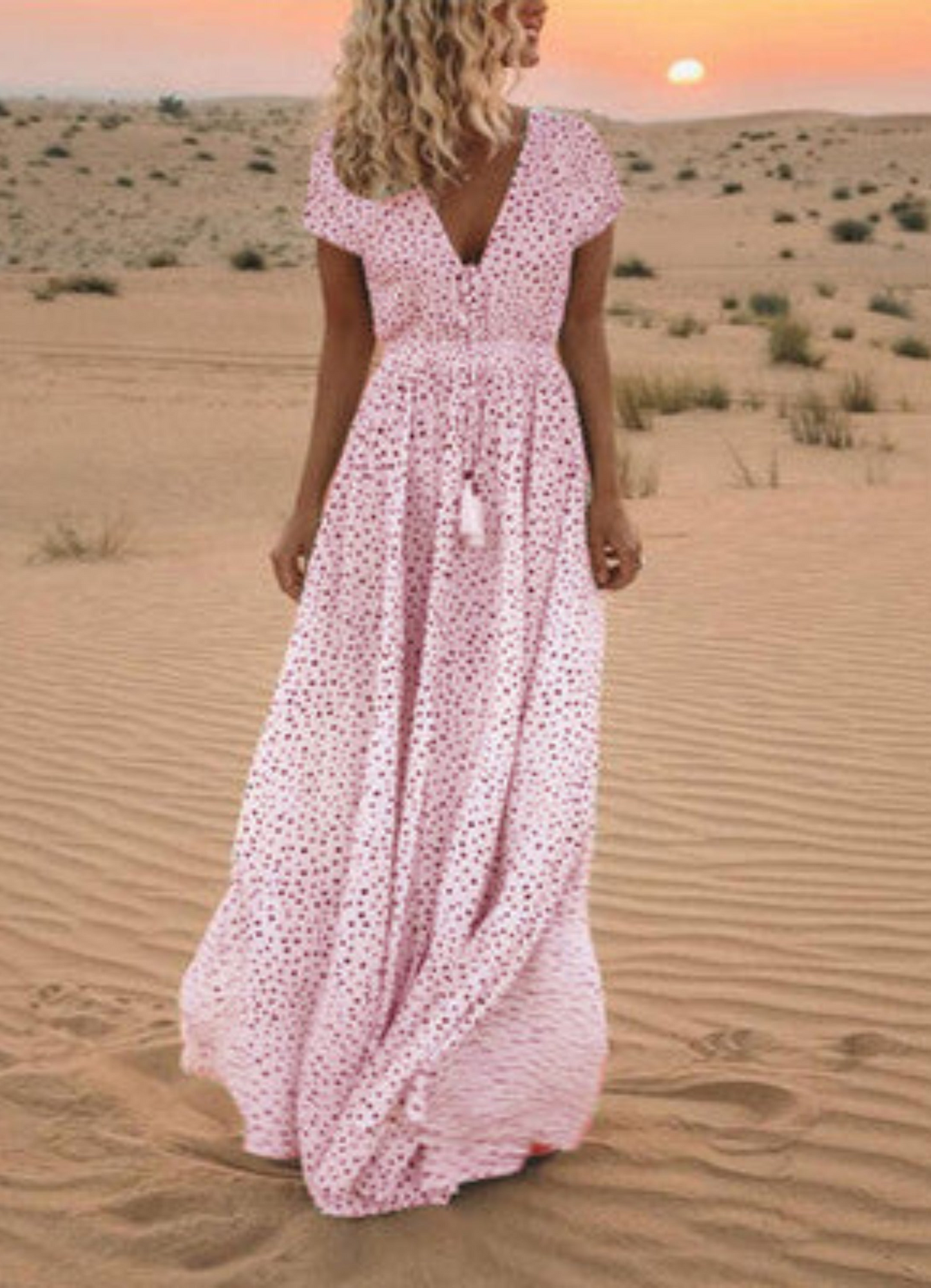 Holiday beach polka dot bohemian dress