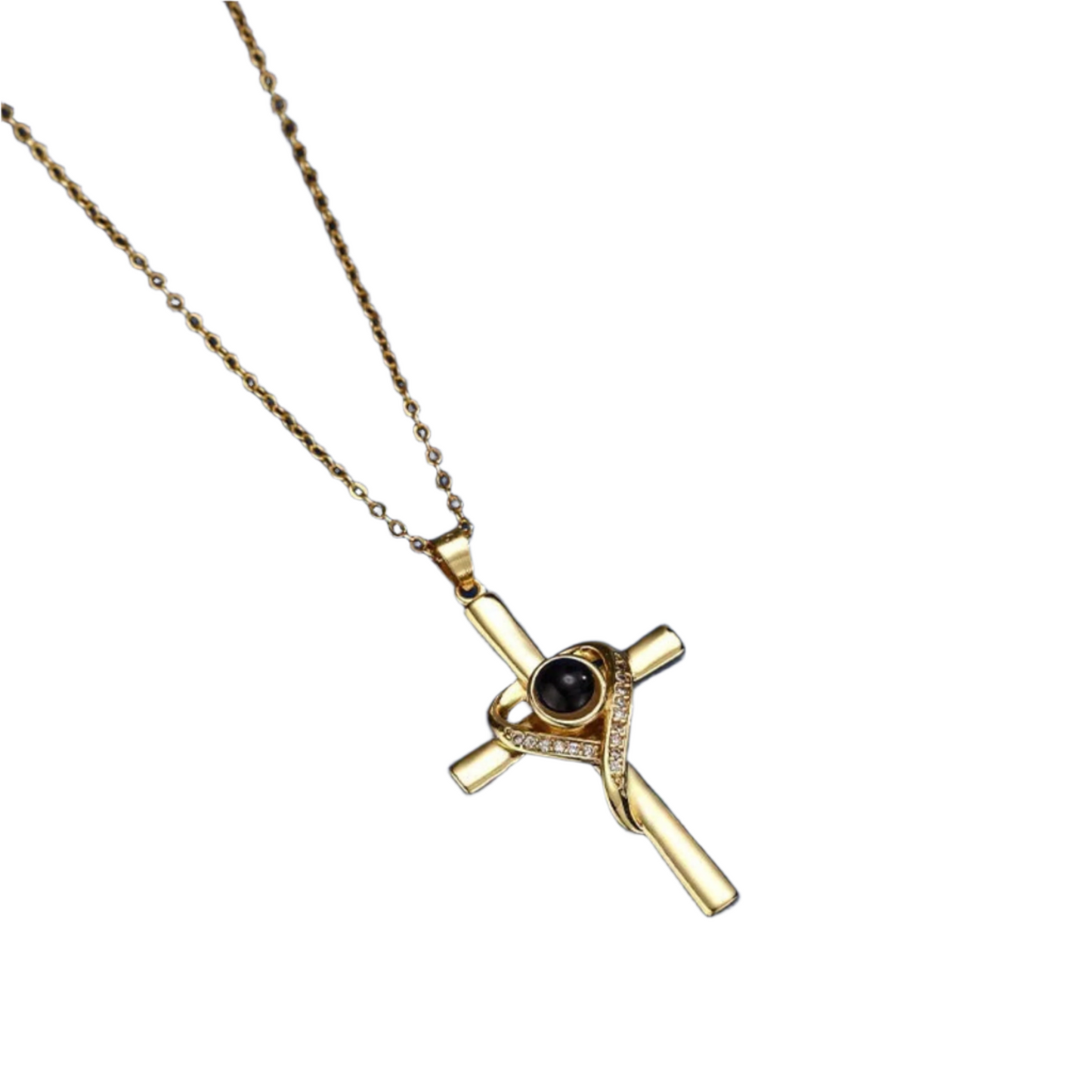 Languages I Love You Projection Necklace Pendant Love Cross Pendant Necklace Memorial Jewelry For Women