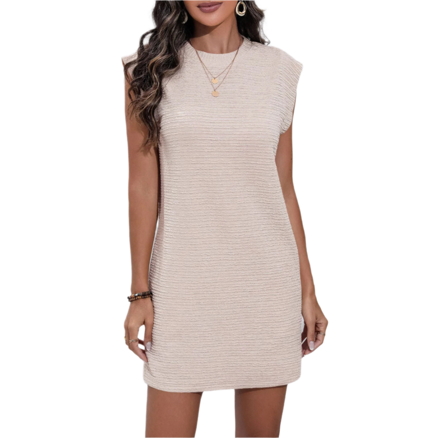 Women's Solid Color Loose Sleeveless Sleeve Dress