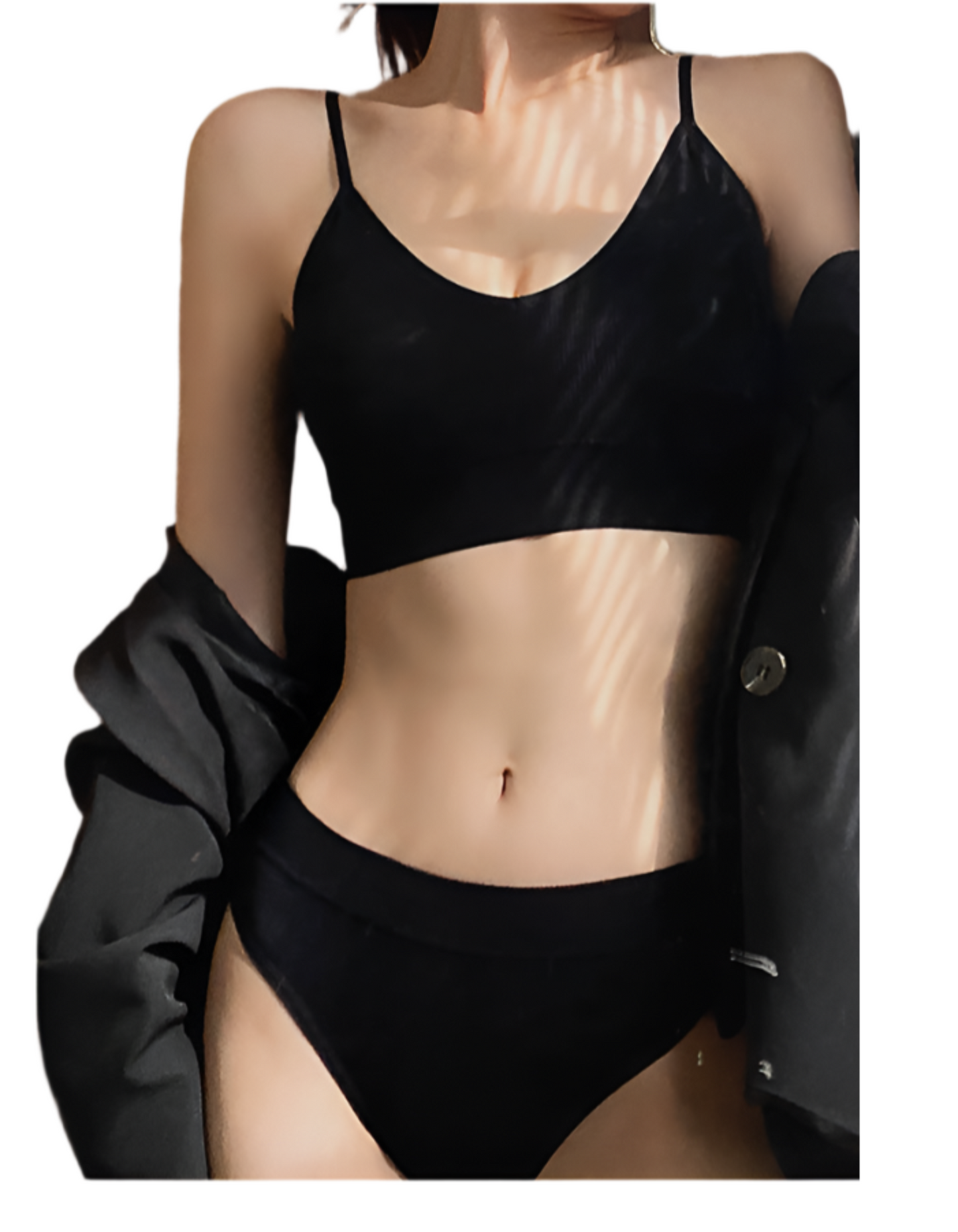 Women's Thin French Style No Steel Ring Panties And Bra Set