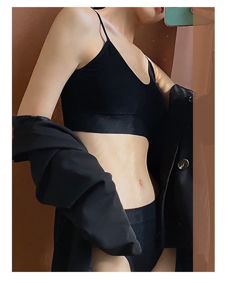 Women's Thin French Style No Steel Ring Panties And Bra Set