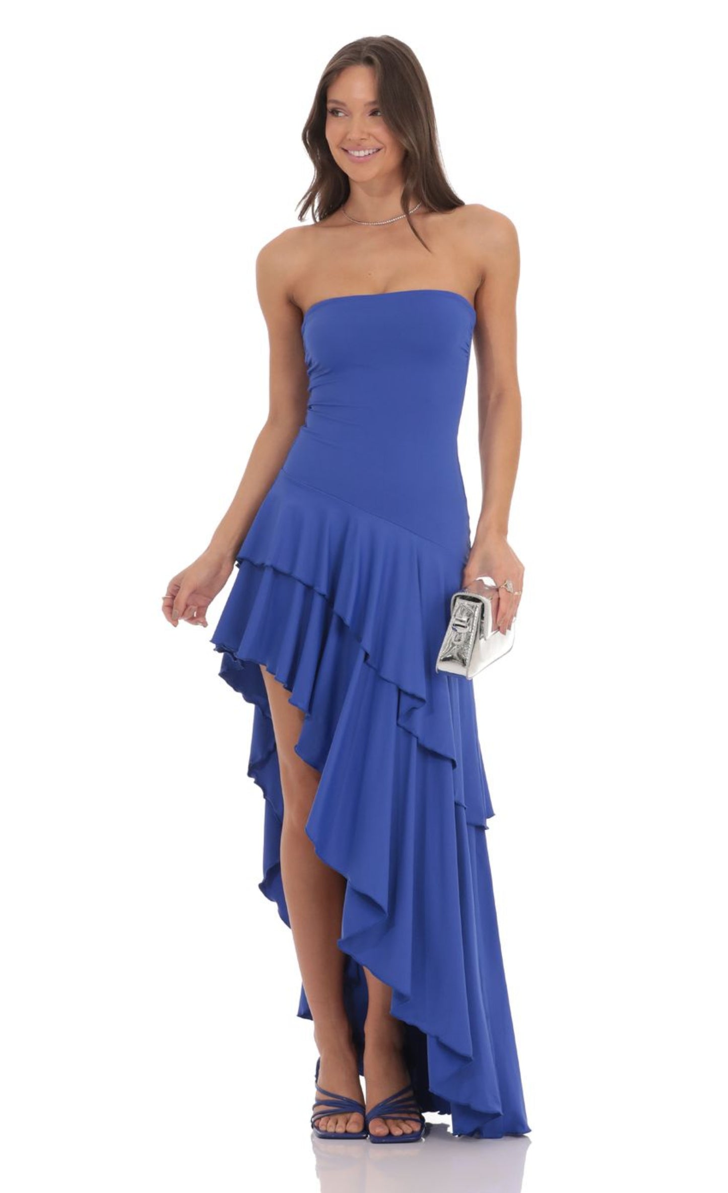 Irregular Slim-fit Ruffled Tube Top Dress Women