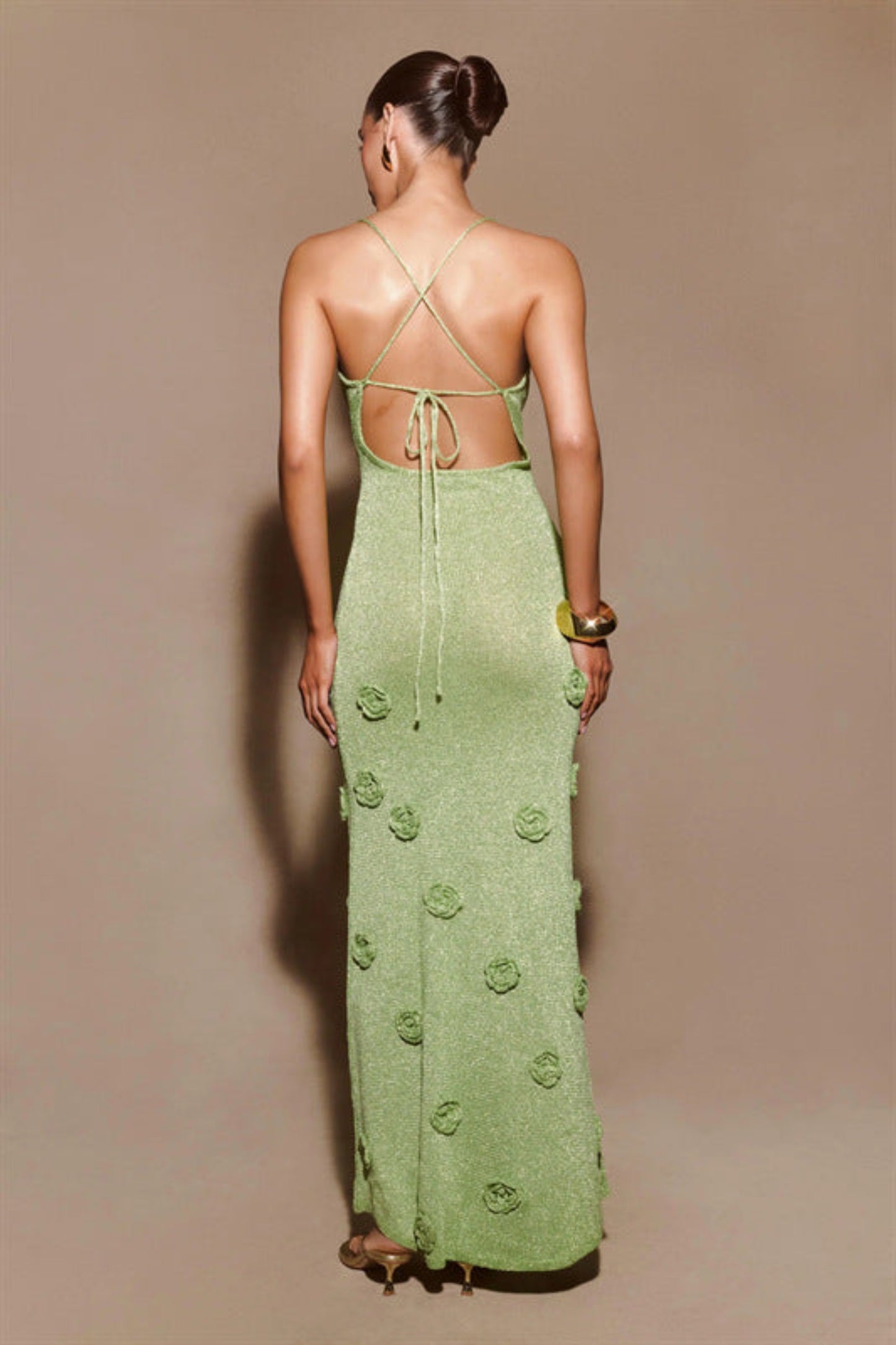 Knitted Suspenders Dress Crochet Glitter