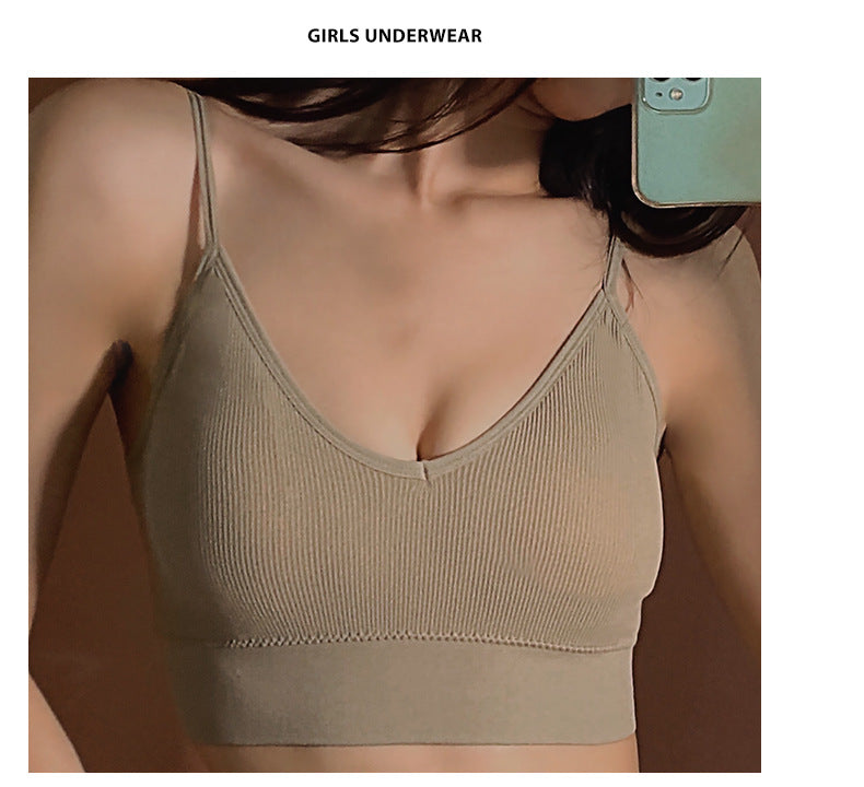 Women's Thin French Style No Steel Ring Panties And Bra Set