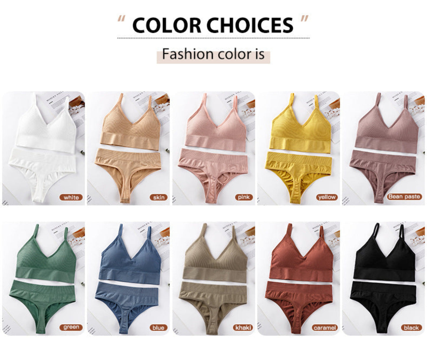 Women's Thin French Style No Steel Ring Panties And Bra Set