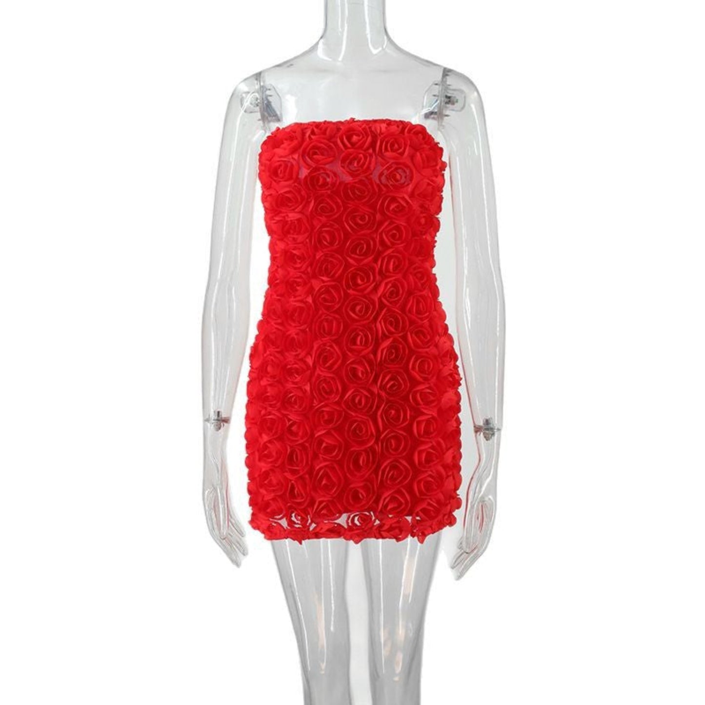 Fashion Flower Tube Top Package Hip Dress Women