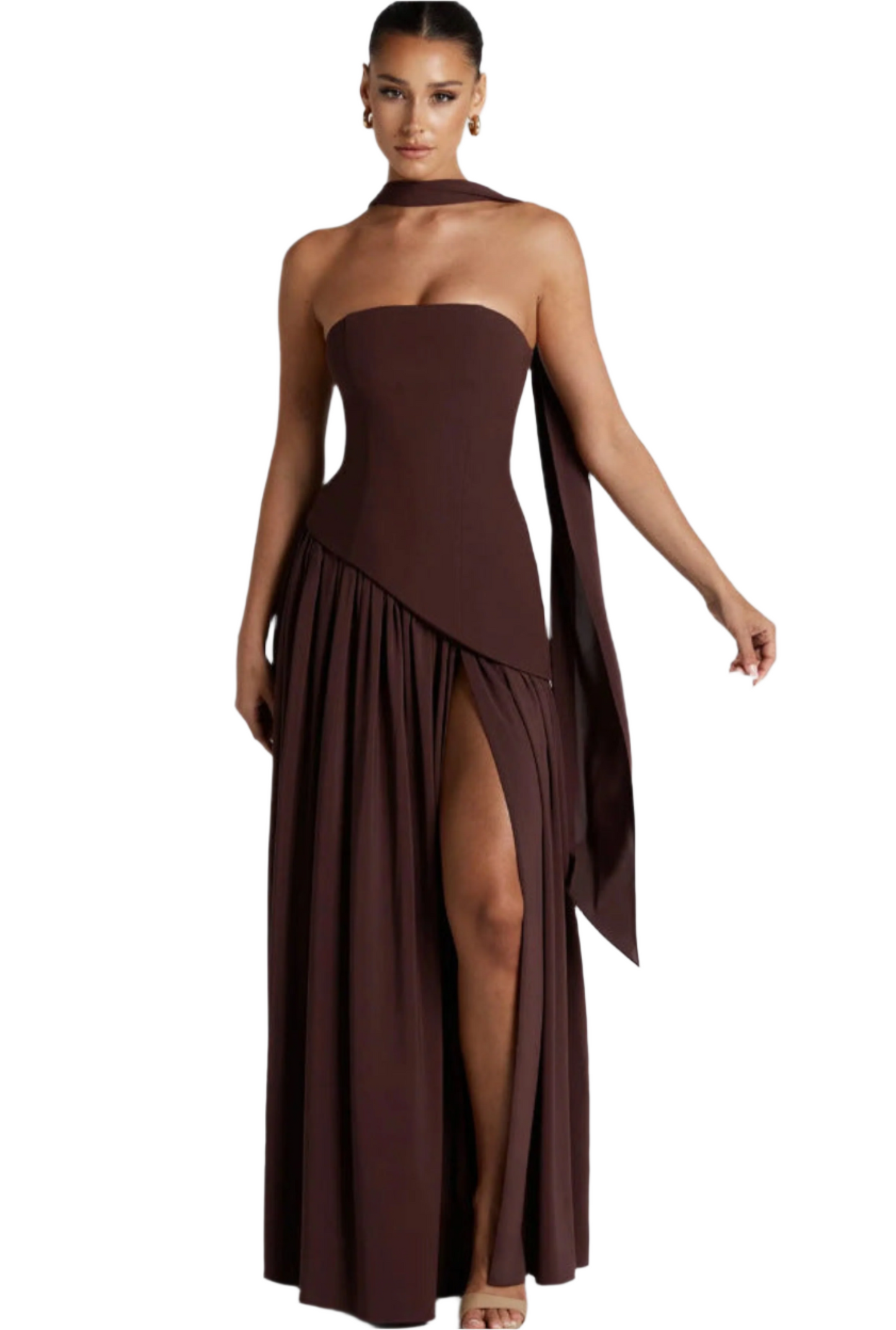 Irregular Tube Top Tied Dress Women