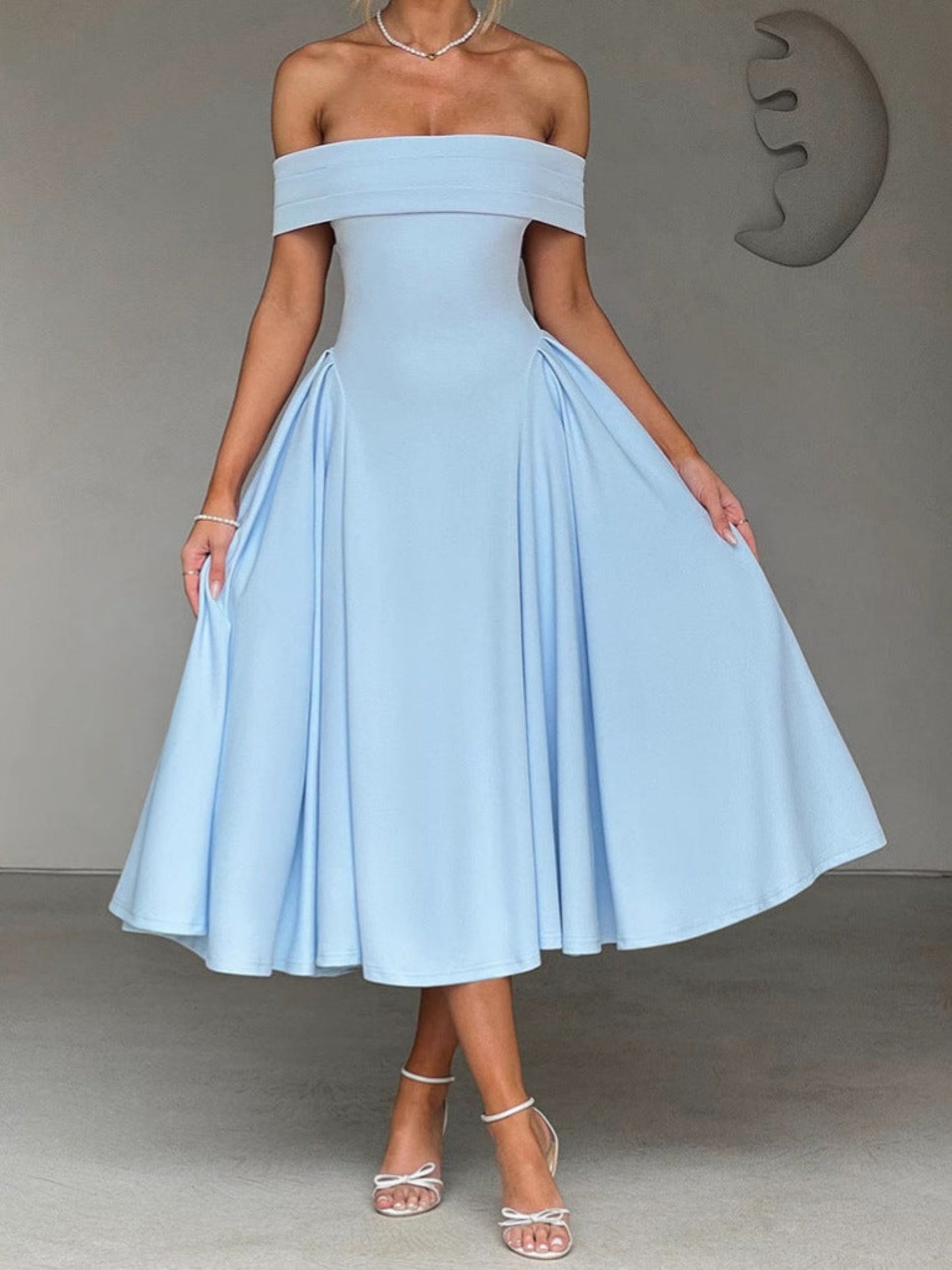 Fashion Personality Pure Color Tube-top Dress Women