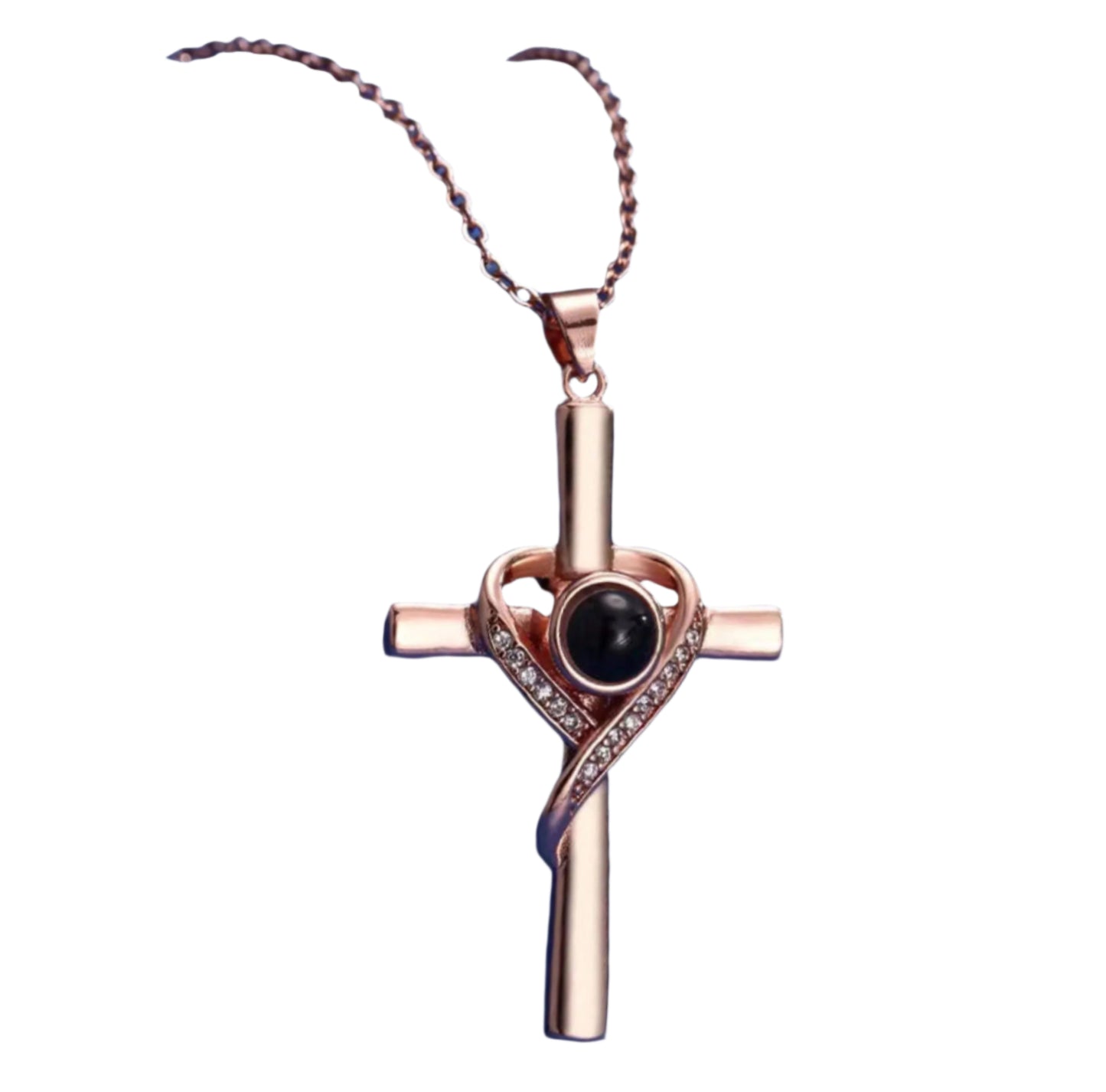 Languages I Love You Projection Necklace Pendant Love Cross Pendant Necklace Memorial Jewelry For Women