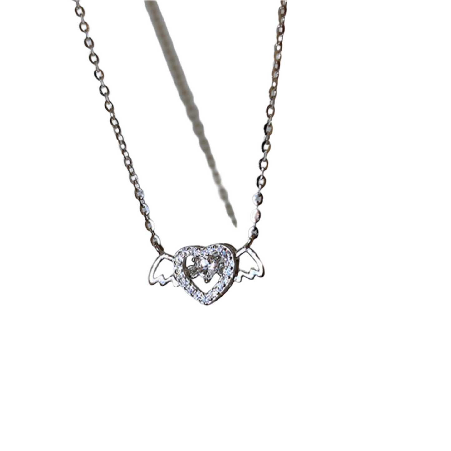 Vintage Gothic Heart Crown Angel Wings Pendant Necklaces For Women Fashion Exquisite Love Shape Clavicle Chain Choker Jewelry Fashion Jewelry