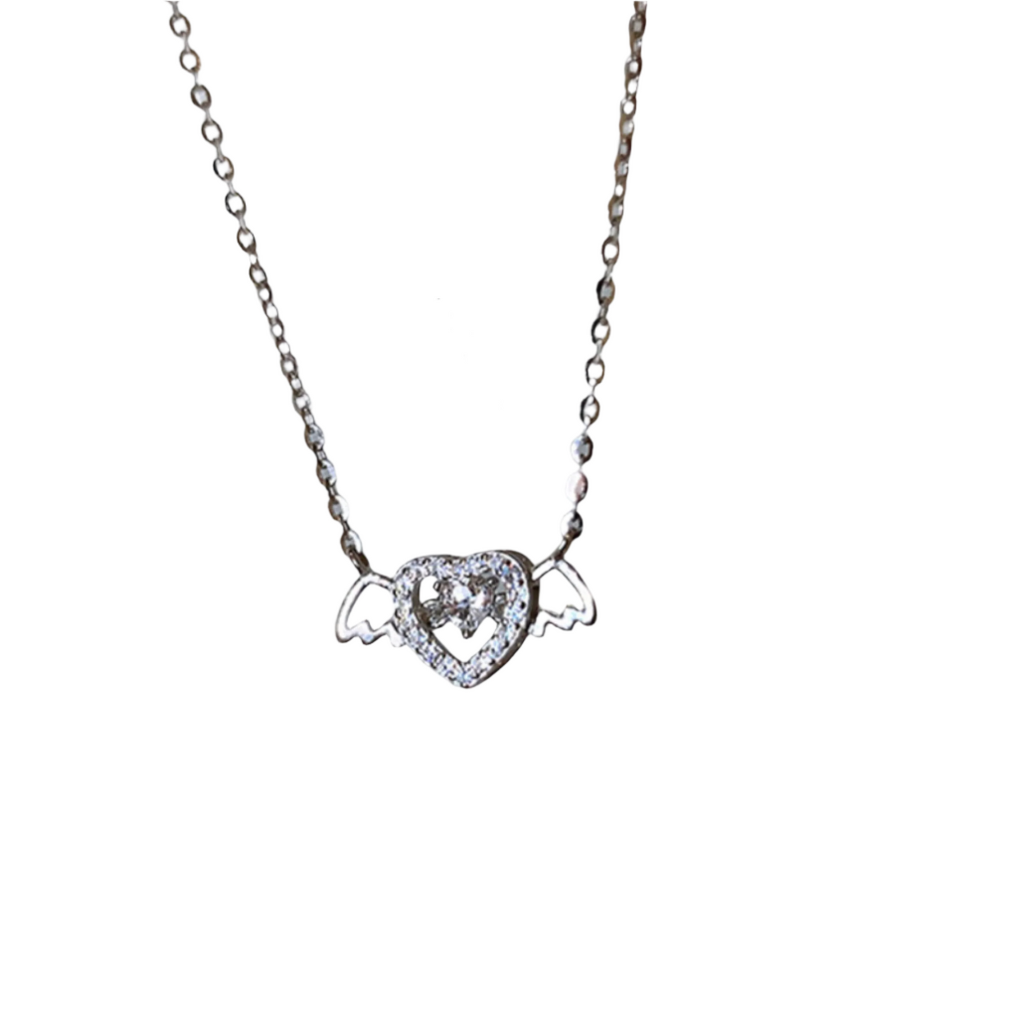 Vintage Gothic Heart Crown Angel Wings Pendant Necklaces For Women Fashion Exquisite Love Shape Clavicle Chain Choker Jewelry Fashion Jewelry