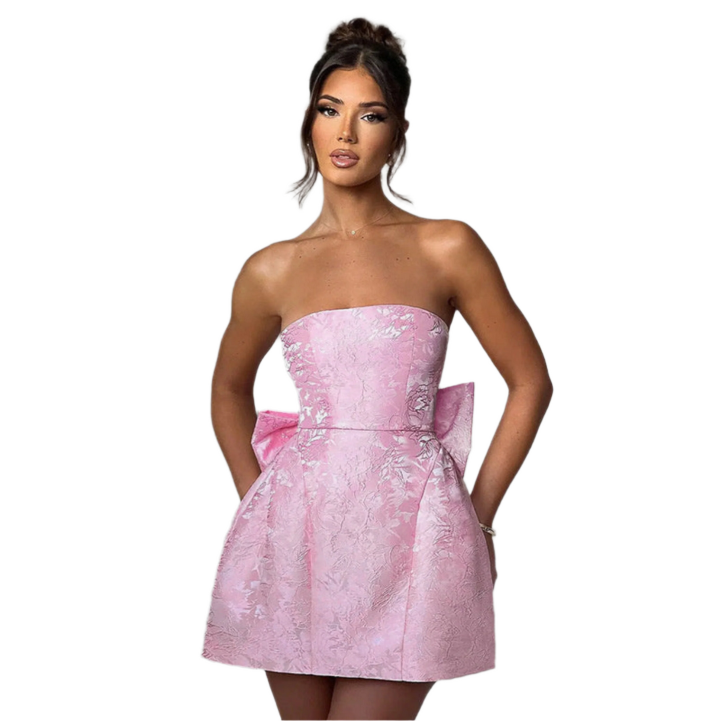 Fashion Tube Top Bow Dress Women