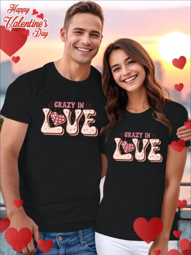 Love Valentine'S Day T-Shirt, Couple T-Shirt, Couple Christmas, Fashion Casual T-Shirt, Short-Sleeved T-Shirt