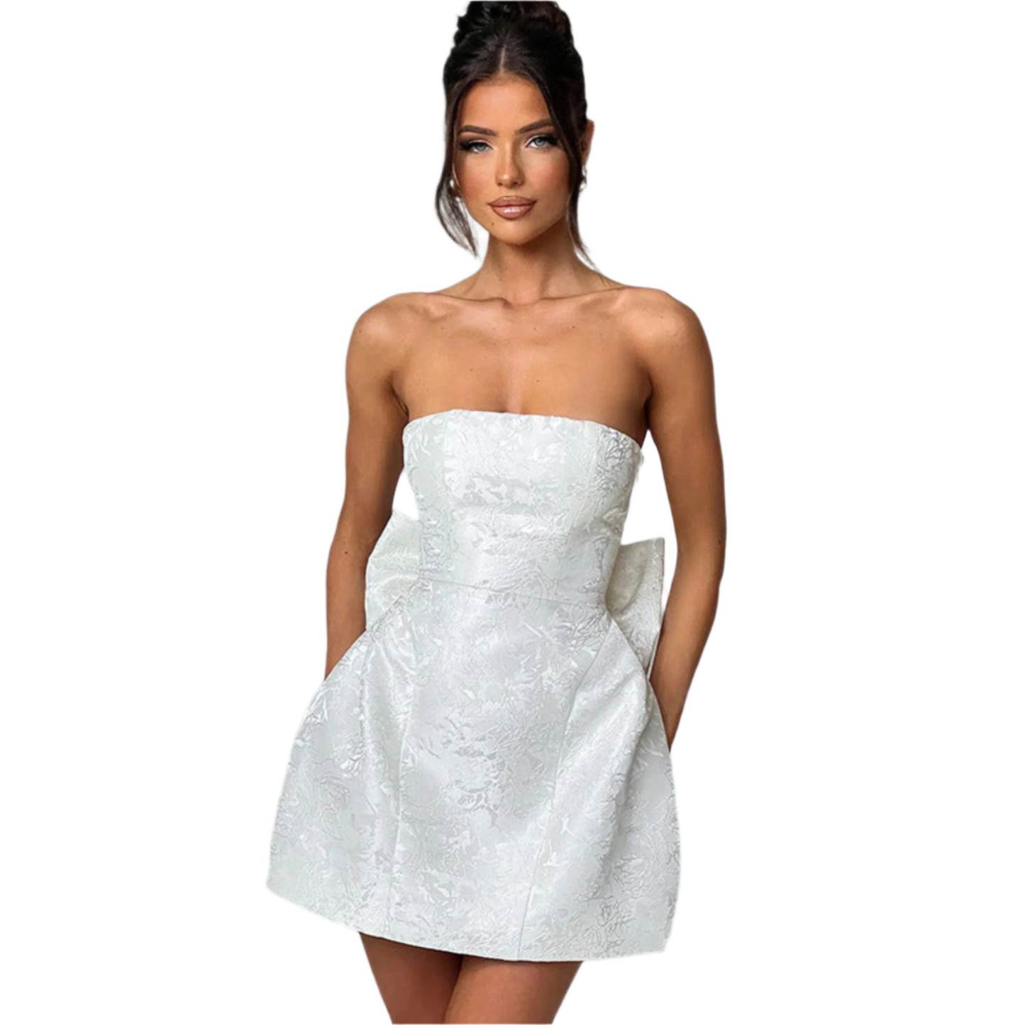 Fashion Tube Top Bow Dress Women