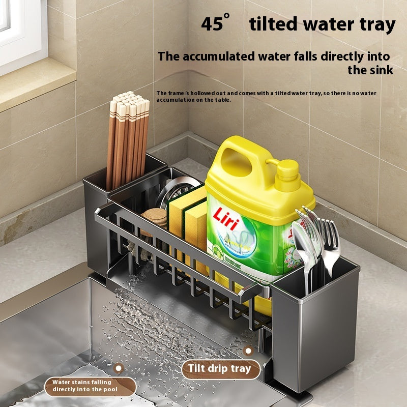 Multifunctional Sink Sponge Draining Rack Countertop Organizer Storage Rack