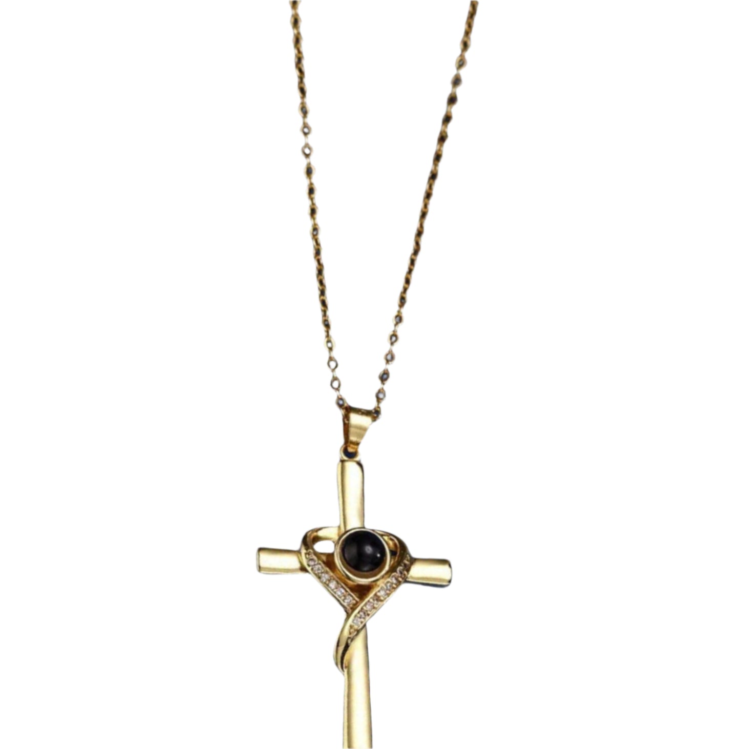 Languages I Love You Projection Necklace Pendant Love Cross Pendant Necklace Memorial Jewelry For Women