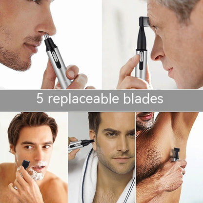 Five-in-one Multifunctional USB Charging Portable Mini Nose Ear Hair Trimmer