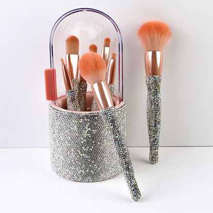 High-end 8 Barrels Of Diamond-encrusted Makeup Brush Set