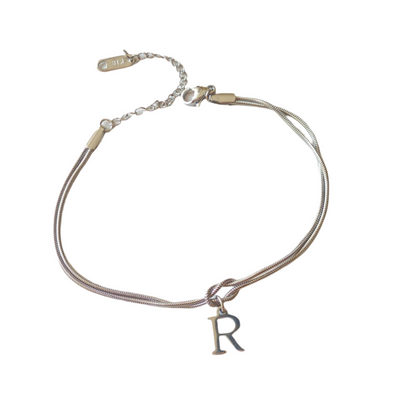 New Letter A-Z Love Knot Bracelets For Women Couple Gold Color Dainty Snake Chain Charm Bracelet Stainless Steel Jewelry Gift Valentine's Day Gifts