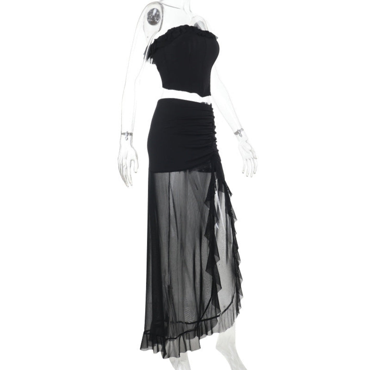 Tube Top Mid-length Dress Set Women