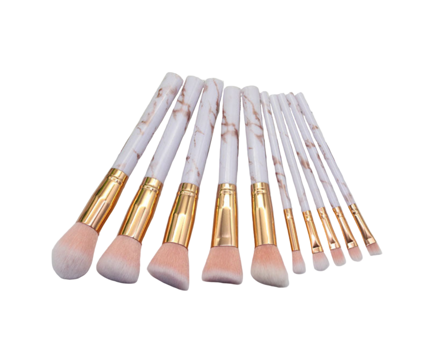 15 Marbled Design Makeup Brushes Set