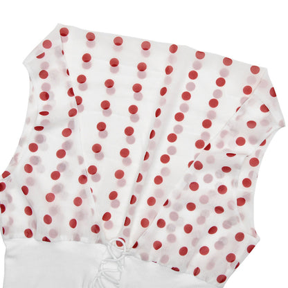 Polka Dots Print Oblique Shoulder Tops Summer Patchwork Chiffon Crop Top Women Sexy Sleeveless Lace Up Backless Blouse Casual Streetwear Tee