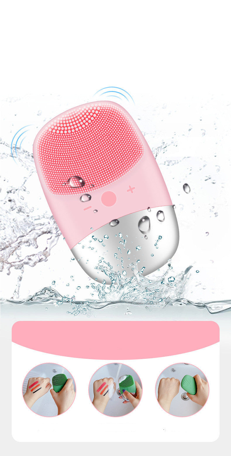 Mini Silicone Electric Face Cleansing Brush Electric Facial Cleanser Facial Cleansing Brush Skin Massager Skin Care Tools