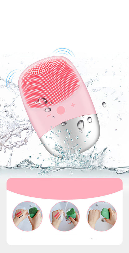 Mini Silicone Electric Face Cleansing Brush Electric Facial Cleanser Facial Cleansing Brush Skin Massager Skin Care Tools