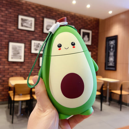 Cute Cartoon Avocado Glass Double Layer