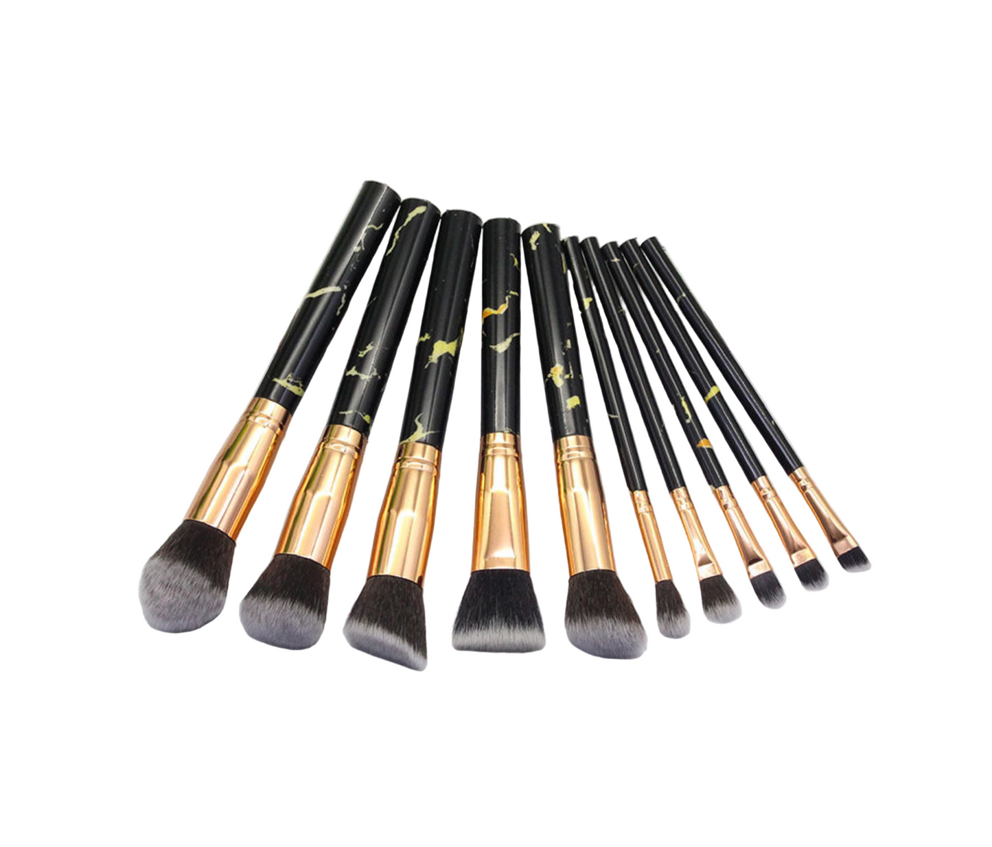 15 Marbled Design Makeup Brushes Set
