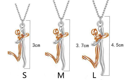 18K Love Hug Necklace Couple Anniversary Valentine's Day Gift Fashion Simple Temperament Clavicle Chain Pendant Necklace